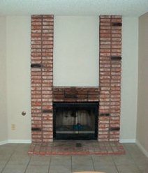 Rebuilt fireplace