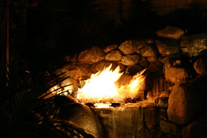 outdoor custom fire and water waterfall fountain 15