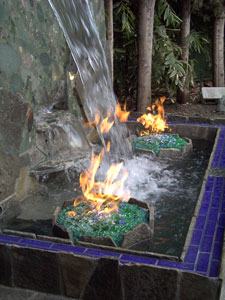 fire and fireglass fountian