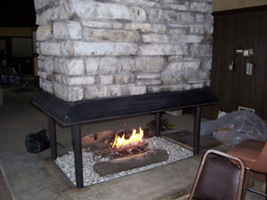convert commercial restaurant fireplace