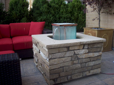 custom outdoor fire and water foutain feature 14