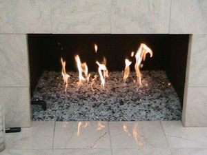 fireplace ideas using fire glass stones