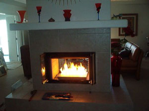 two sided fireplace