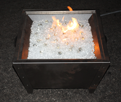 Custom large outdoor fire pits and fire bowls for commercial use. Glass