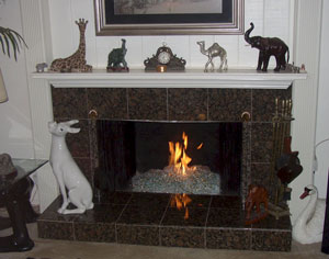 fire glass fireplace