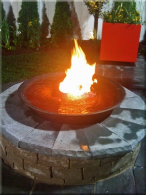 Yard Crashers fire and water fountian.