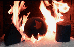 concrete geometric objects Decorative accessories for fireglass fireplace
