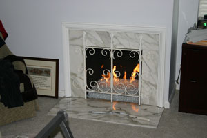 fireplace ideas using glass fire stones