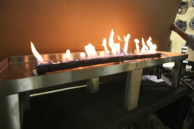 ribbon burner with pan