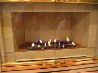 direct vent fireplace with burner