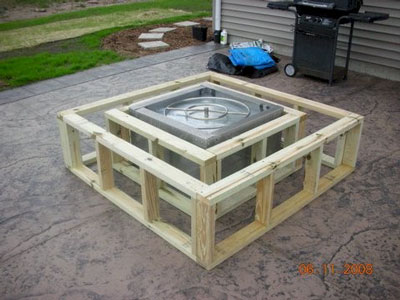 Wood Table Into An Outdoor Fire Pit, How To Build Outdoor Fireplace With Metal Studs