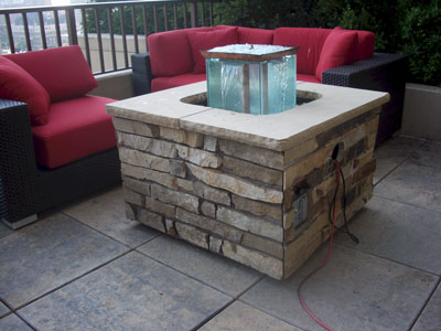 custom outdoor fire and water foutain feature 16