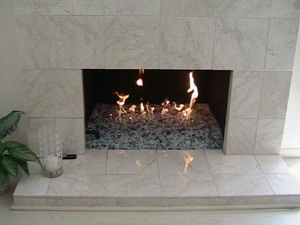 gas fireplace ideas using fireglass