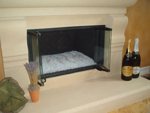 fire crystal used for fireplace conversion