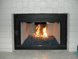 fireplace conversion to modern fireglass fireplace